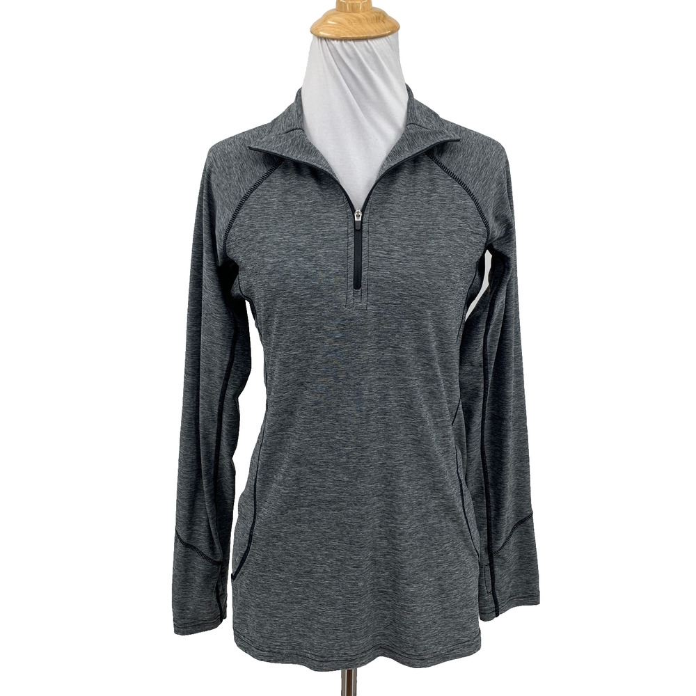 Straight Down Top Women S Small Gray Performance Quarter Zip Mock Long Sleeve